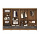 Ver imagem 6 de Quarto Modulado 100% MDF 4 Peças 8 Portas 4 Gavetas com Espelhos Smart Plus Bege/Cinamomo/Chumbo
