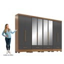 Ver imagem 4 de Quarto Modulado 100% MDF 4 Peças 8 Portas 4 Gavetas com Espelhos Smart Plus Bege/Cinamomo/Chumbo