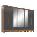 Ver imagem 3 de Quarto Modulado 100% MDF 4 Peças 8 Portas 4 Gavetas com Espelhos Smart Plus Bege/Cinamomo/Chumbo