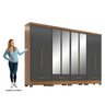 Quarto Modulado 4 Peças 8 Portas 4 Gavetas com Espelhos Smart Plus - 4