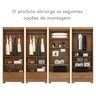 Quarto Modulado 100% MDF  4 Peças 8 Portas 4 Gavetas com Espelhos Smart Plus - 16