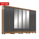 Ver imagem 5 de Quarto Modulado 100% MDF 4 Peças 8 Portas 4 Gavetas com Espelhos Smart Plus Bege/Cinamomo/Chumbo