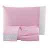 Jogo Lençol Percal 200 Fios Com Lese Cama Casal 4pçs Rosa - 1