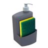 Kit para Pia de Cozinha 2 Peças Porta Detergente e Esponja 700ml e Lixeira 2,5L Full Utility Cinza - 2