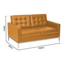 Ver imagem 4 de Sofá Fk 2 Lugares Couro Natural Linha Premium Design Modernista Escritório Recepção Luxo - Caramelo