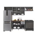 Ver imagem 3 de Cozinha Completa Bariloche 10 Portas 2 Gavetas com Tampo 100% MDF Titânio Fosco - Indekes