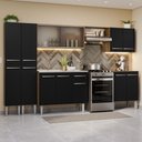 Ver imagem 1 de Armário de Cozinha Completa 293cm com Pia Rustic/Preto Emilly Madesa 06