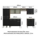 Ver imagem 4 de Armário de Cozinha Completa 293cm com Pia Rustic/Preto Emilly Madesa 06