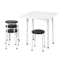 Ver imagem 5 de Conjunto Mesa de Jantar Dobrável 65,5cm com 4 Banquetas Multimóveis Cr50141 Branco/preto