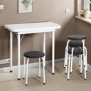 Ver imagem 1 de Conjunto Mesa de Jantar Dobrável 65,5cm com 4 Banquetas Multimóveis Cr50141 Branco/preto