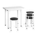 Ver imagem 2 de Conjunto Mesa de Jantar Dobrável 65,5cm com 4 Banquetas Multimóveis Cr50141 Branco/preto