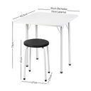 Ver imagem 3 de Conjunto Mesa de Jantar Dobrável 65,5cm com 4 Banquetas Multimóveis Cr50141 Branco/preto
