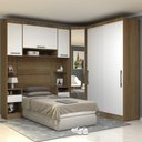 Ver imagem 1 de Quarto Modulado Solteiro de Canto 6 Peças 6 Portas Paris Luciane