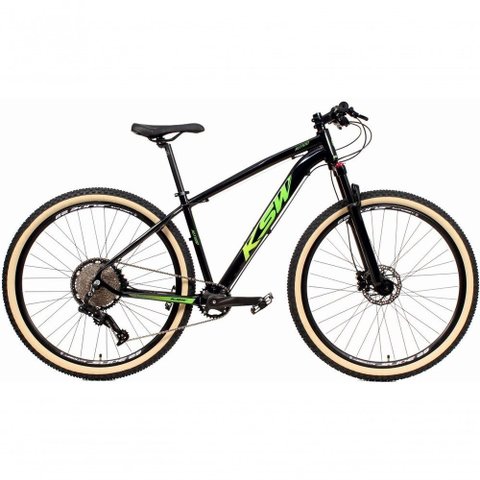 Bicicleta Aro 29 Ksw Xlt 12v Garfo com Trava 11-50 Preto-verde 15