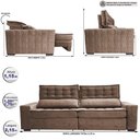 Ver imagem 2 de Sofá Retrátil e Reclinável 2,15m Cama inBox Big Star com SoftGel D40 Velupluma Castor