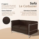 Ver imagem 5 de Sofá Le Corbusier 2 Lugares Couro Natural Linha Premium Clássico Sala Escritório Luxo Casa - Marrom