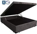 Ver imagem 2 de Cama Box Baú Casal Suede Cinza 42x138x188