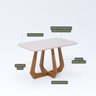 Conjunto Sala de Jantar com Mesa Bromélia 130 com Vidro 4 Cadeiras Damasco - 5