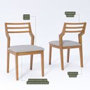 Ver imagem 6 de Conjunto Sala de Jantar com Mesa Bromélia 130 com Vidro 4 Cadeiras Damasco Marrom/Madeira/Off White/