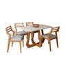 Conjunto Sala de Jantar com Mesa Bromélia 130 com Vidro 4 Cadeiras Damasco - 2