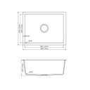 Ver imagem 3 de Cuba de Quartzo 550x450x200mm Preta com Sifao e Valvula (R)