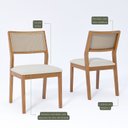 Ver imagem 6 de Conjunto Sala de Jantar com Mesa Bromélia 130 com Vidro e 4 Cadeiras Oiti Marrom/Madeira/Off White/C