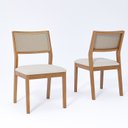 Ver imagem 4 de Conjunto Sala de Jantar com Mesa Bromélia 130 com Vidro e 4 Cadeiras Oiti Marrom/Madeira/Off White/C