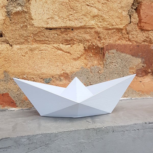 Barco de papel - ornamento decorativo:Branco/GG - 2