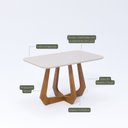 Ver imagem 5 de Conjunto Sala de Jantar com Mesa Bromélia 130 com Vidro e 4 Cadeiras Oiti Marrom/Madeira/Off White/B