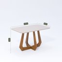Ver imagem 7 de Conjunto Sala de Jantar com Mesa Bromélia 130 com Vidro e 4 Cadeiras Oiti Marrom/Madeira/Off White/B