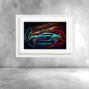 Ver imagem 1 de Quadro Carro Esportivo Colorido Horizontal - 60x48cm:moldura Preta