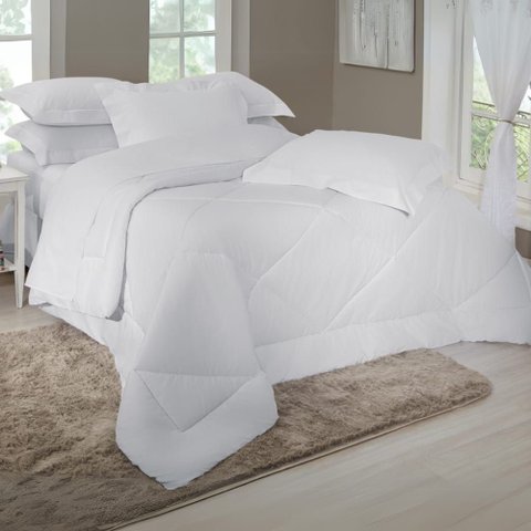 Jogo de Cama Solteiro Duplo 3 Peças Sultan Realce Premium Branco