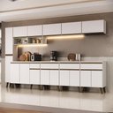 Ver imagem 1 de Cozinha Atlanta Dash 16 Portas 4 Gavetas MDF-MDP 315.5cm Branco Móveis Carraro