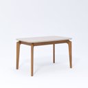 Ver imagem 3 de Conjunto Sala de Jantar com Mesa Ficus 130 com Vidro e 4 Cadeiras Buriti Marrom/Madeira/Offwhite/Cin