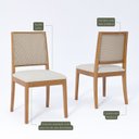 Ver imagem 6 de Conjunto Sala de Jantar com Mesa Ficus 130 com Vidro e 4 Cadeiras Buriti Marrom/Madeira/Offwhite/Cin