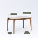 Ver imagem 7 de Sala de Jantar Ficus 130cm com 4 Cadeiras Damasco Marrom/Madeira/Offwhite