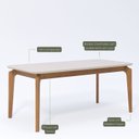 Ver imagem 5 de Conjunto Sala de Jantar com Mesa Ficus 180 com Vidro e 6 Cadeiras Buriti Marrom/Madeira/Offwhite