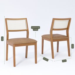 Sala de Jantar Ficus 210cm sem Vidro com 8 Cadeiras Bella - 8