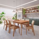 Ver imagem 1 de Sala de Jantar Ficus 210cm sem Vidro com 8 Cadeiras Bella Marrom/Madeira/Cinamomo/Kaki