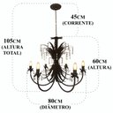 Ver imagem 2 de Luminária Rústica Folhagem de Ferro e Cristais Decorativos Sala Jantar Libertas Rosas Artesanato Fol