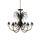 Ver imagem 1 de Luminária Rústica Folhagem de Ferro e Cristais Decorativos Sala Jantar Libertas Rosas Artesanato Fol