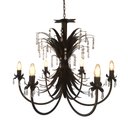 Ver imagem 5 de Luminária Rústica Folhagem de Ferro e Cristais Decorativos Sala Jantar Libertas Rosas Artesanato Fol