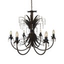 Ver imagem 3 de Luminária Rústica Folhagem de Ferro e Cristais Decorativos Sala Jantar Libertas Rosas Artesanato Fol