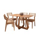 Ver imagem 2 de Conjunto Sala de Jantar com Mesa Bromelia 130 com 4 Cadeiras Damasco Marrom/Madeira/Cinamomo/Kaki
