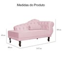 Ver imagem 6 de Divã Recamier Larissa Suede 150cm Lado Esquerdo + Brinde