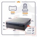 Ver imagem 3 de Conjunto Cama Box King Dakota Preto 193x203x57 Espuma D33