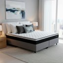 Ver imagem 1 de Conjunto Cama Box King Dakota Preto 193x203x57 Espuma D33