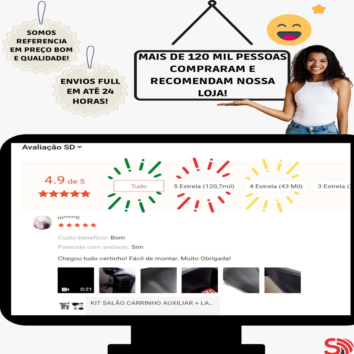 Lavatório Portatil Rosa Cabelereiro Profissional Santa Clara - 6