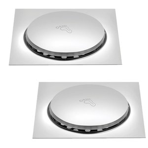 Kit 2 Ralo Click P/ Banheiro Quadrado 10x10 Veda Cheiro