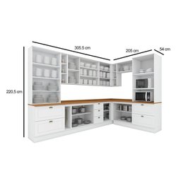 Cozinha 14 Peças (4 Armários + 2 Paneleiros + 4 Balcões + 4 Complementos) C5p58 Branco - 3
